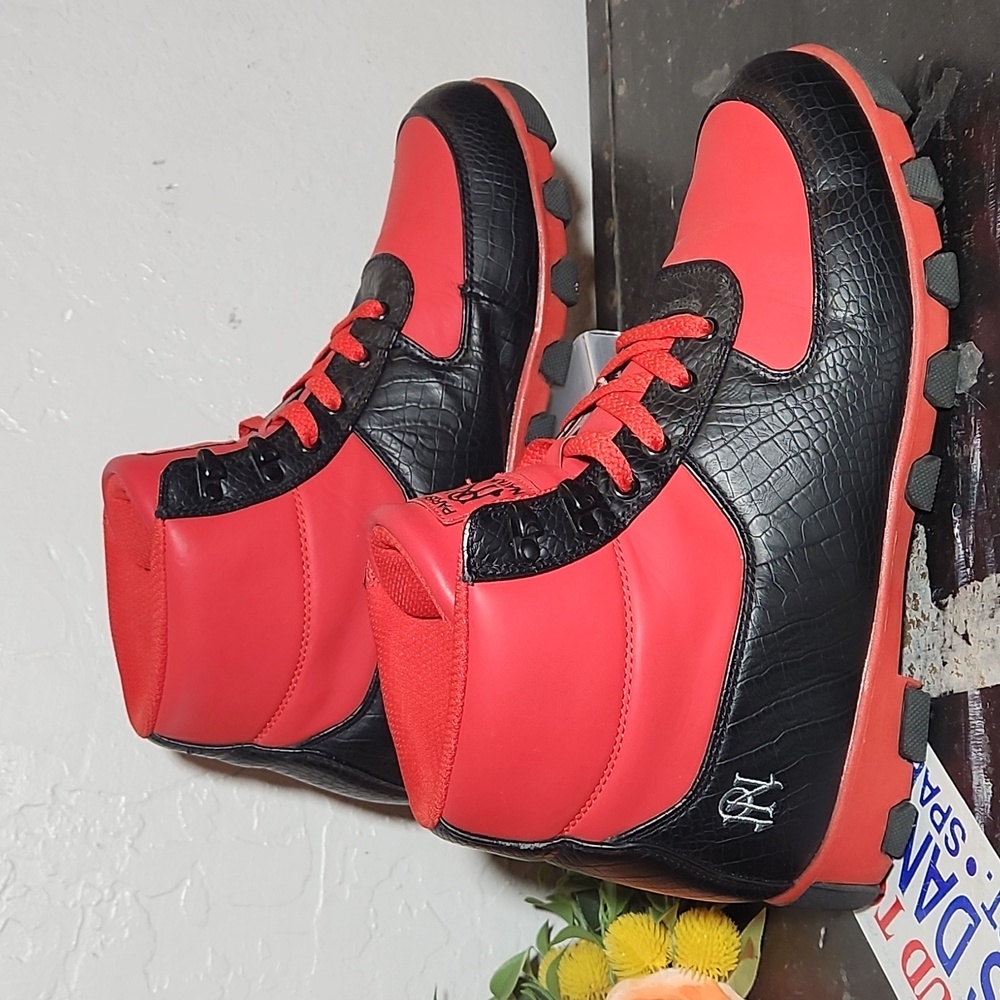 PARISH NATION Red Black Sneaker Boot 9.5